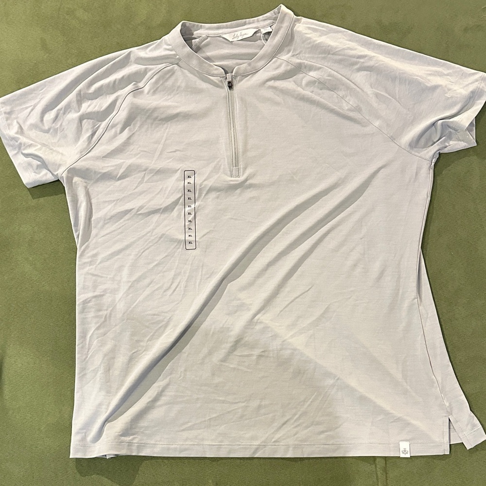 Lady Hagen Light Gray Short-Sleeve Quarter-Zip Golf Tee - Picture 1 of 3